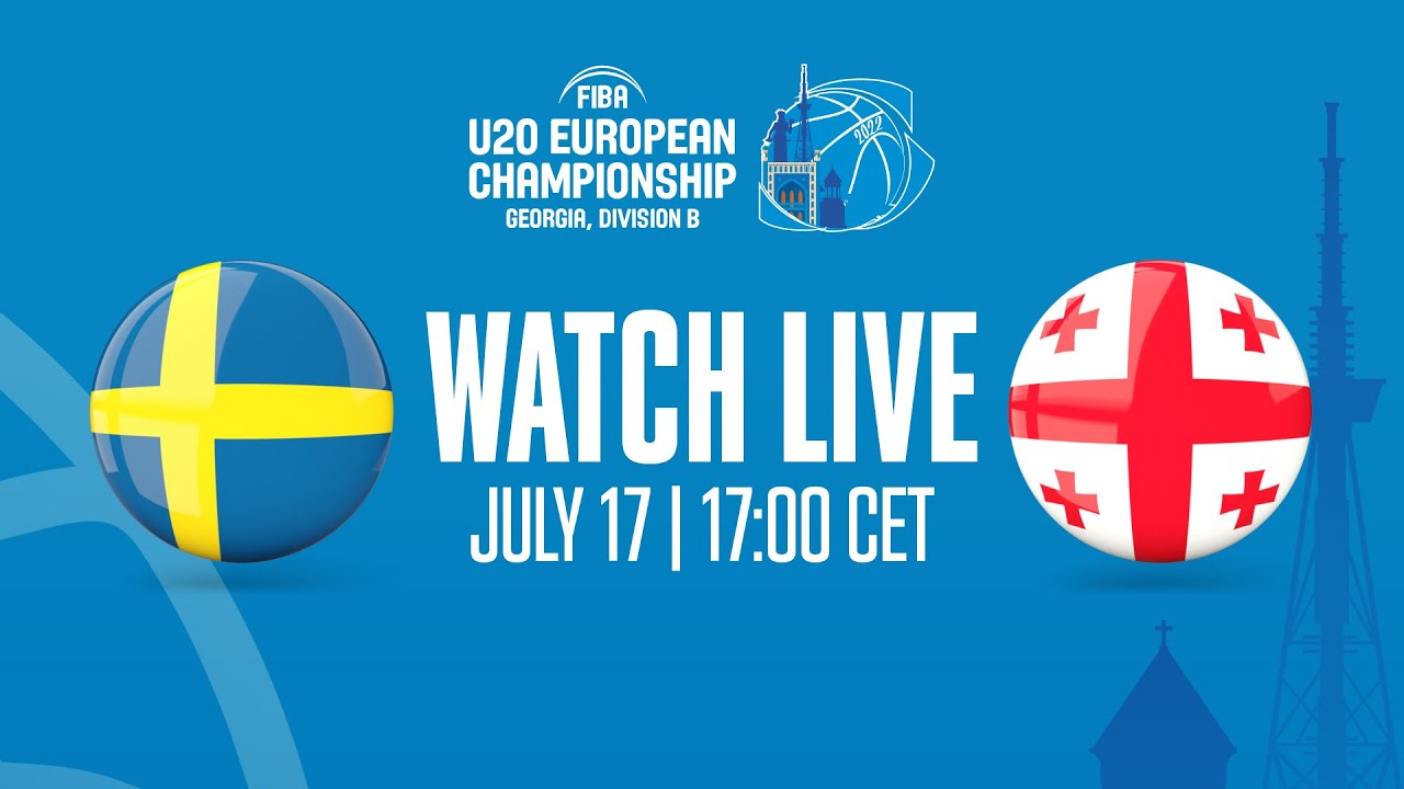 LIVE - Sweden v Georgia | FIBA U20 European Championship 2022 - Division B