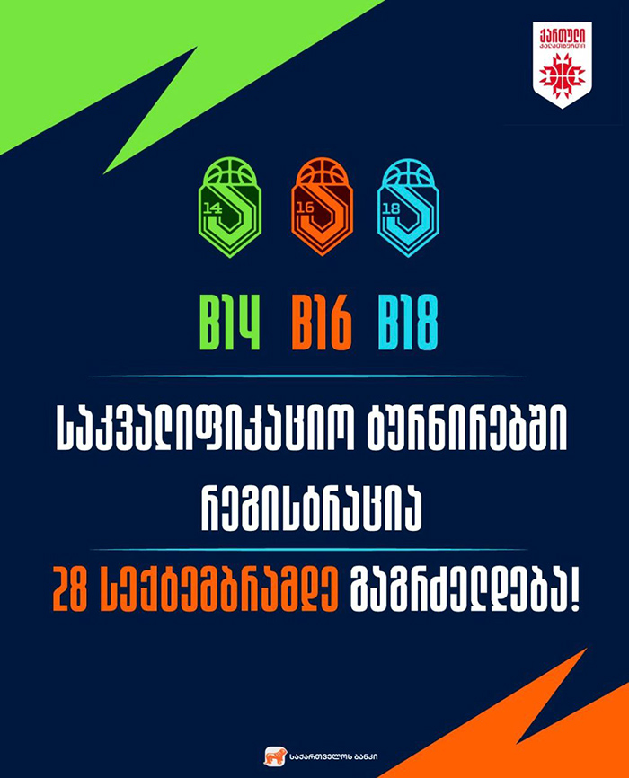 ასაკობრივ B ლიგებში მოსახვედრად საკვალიფიკაციო ტურნირები ჩატარდება