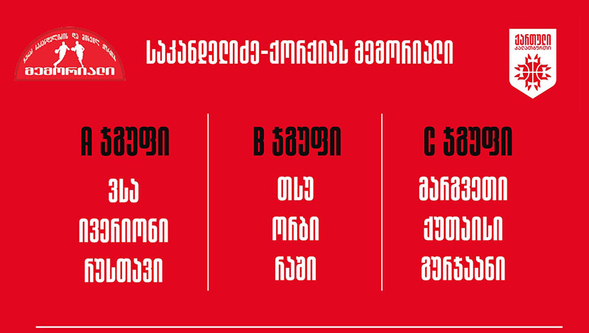 ზურაბ საკანდელიძისა და მიხეილ ქორქიას მემორიალი 9-15 იანვარს დიღმის არენაზე ჩატარდება