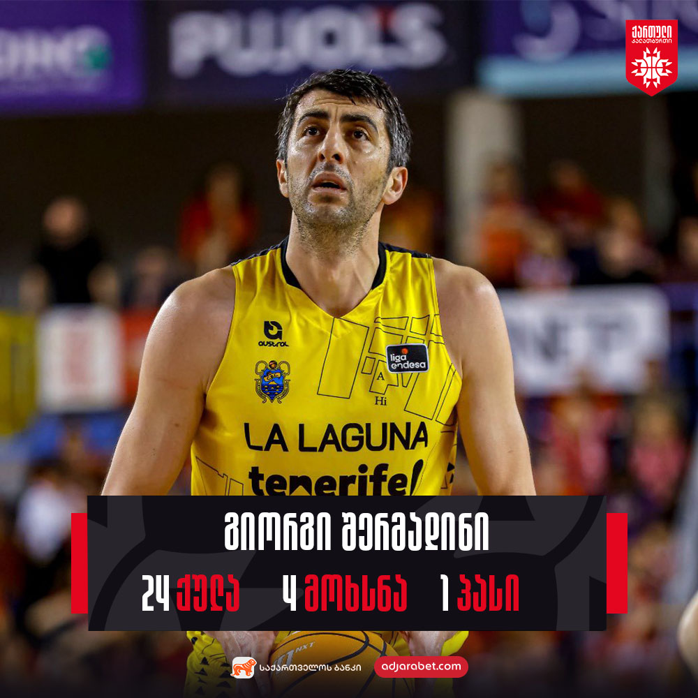 შერმადინის 24 ქულა 23 წუთში: 3194 ქულით გიორგი ტენერიფეს ყველა დროის ბომბარდირი გახდა